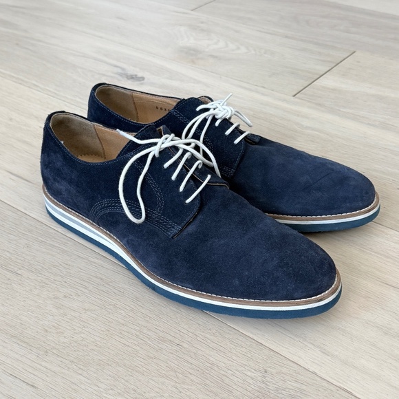 Luca del Forte Men’s Navy Suede Lace-Up Shoes – Size 42 (Like New) Made is Italy - Picture 1 of 5